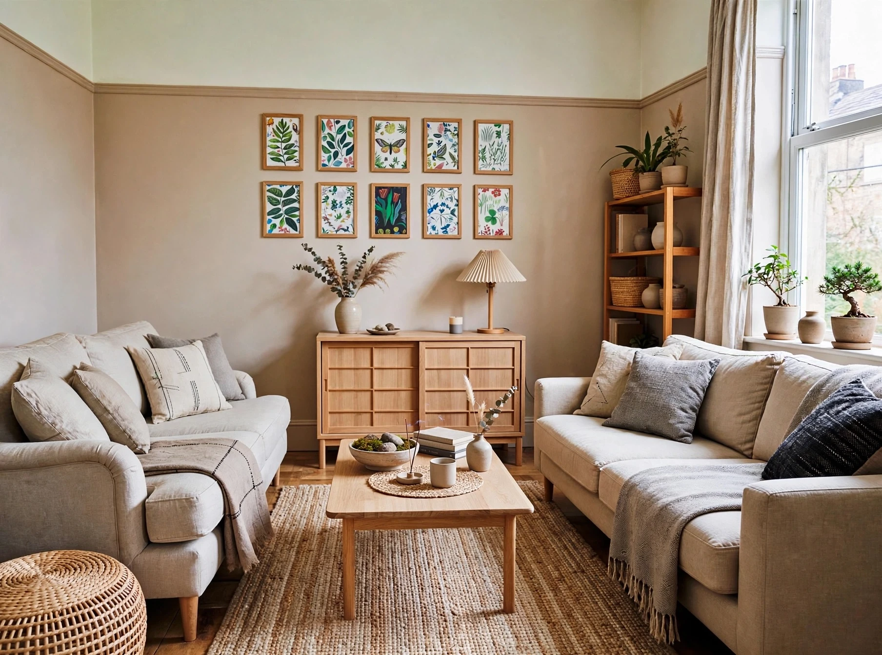 Japandi living room edit made with Muse Image